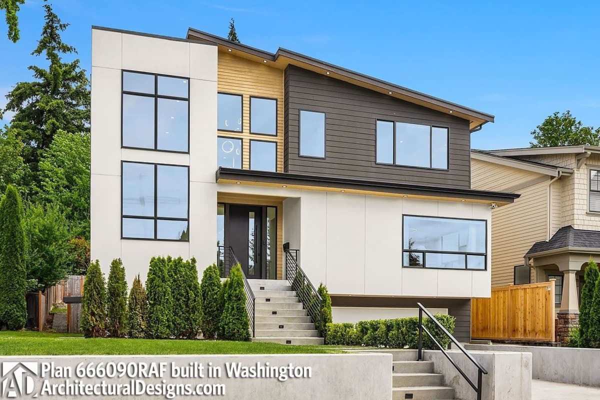 Plan 666090RAF
4-Bed Contemporary House Plan with Lower-Level Apartment