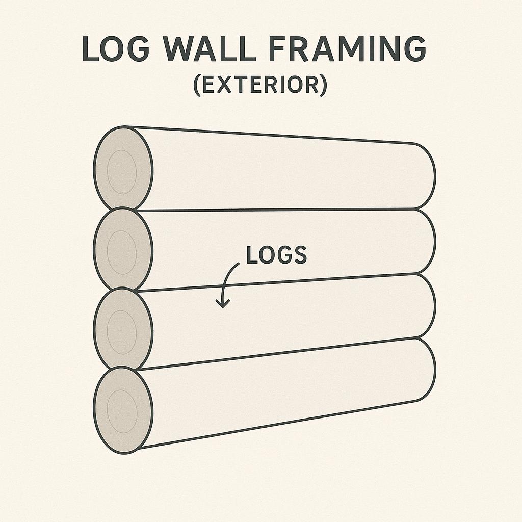 Log Wall Framing for Rustic House Plans