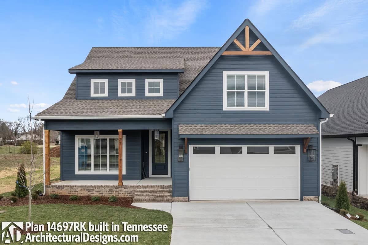Plan 14697RK
2-Story New American Home Plan with Laundry on Both Floors - 2889 Sq Ft