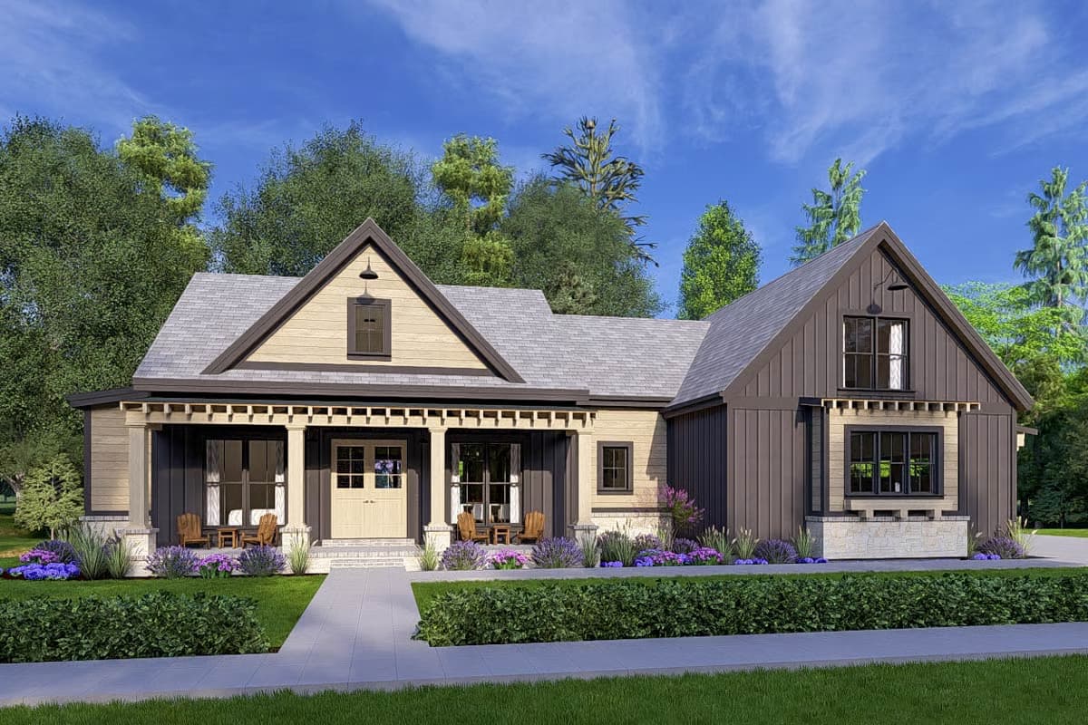 Plan 64553SC
3-Bed Rustic Farmhouse Plan with Unfinished Bonus Room Above Garage - 2531 Sq Ft