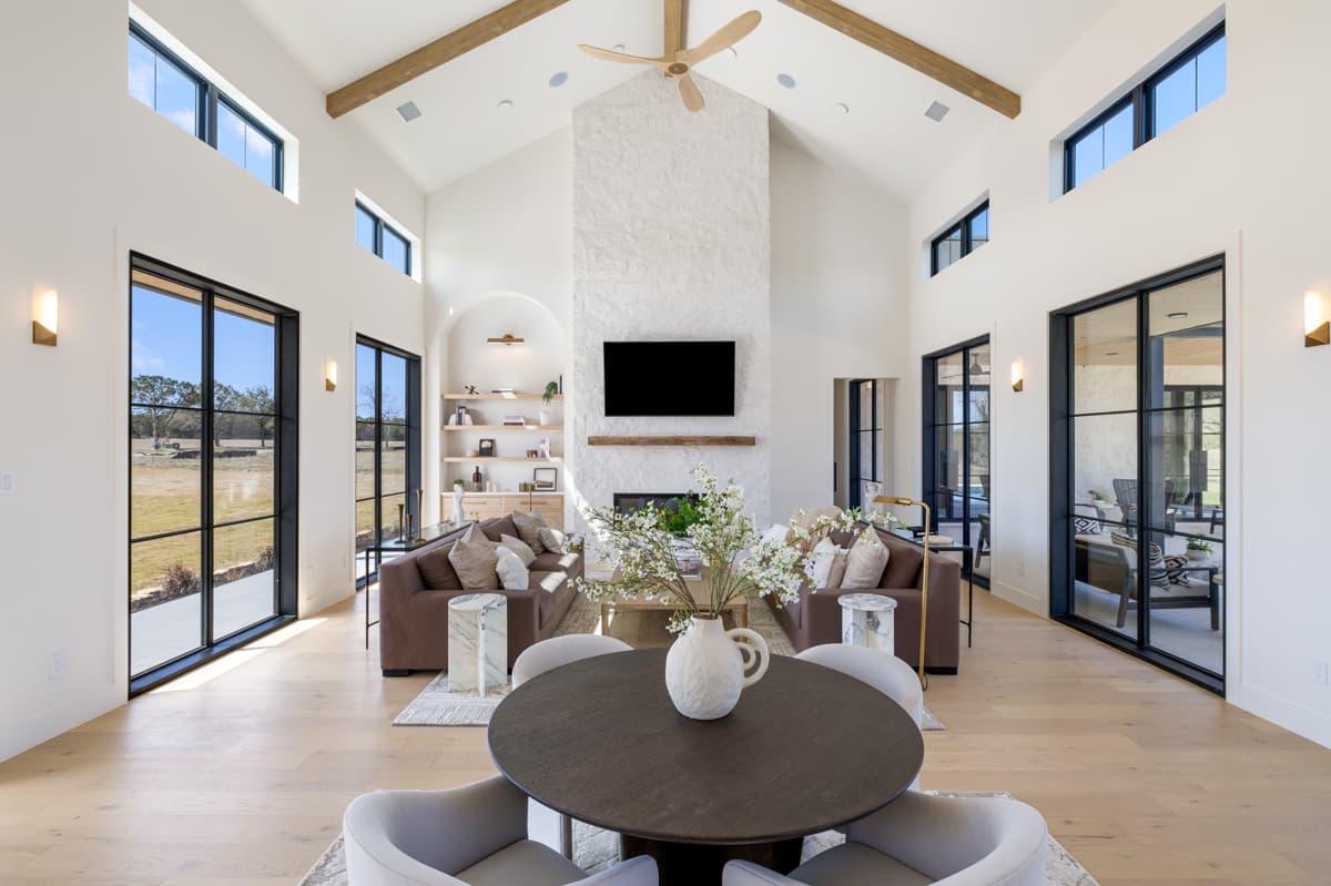 House Plan 818033JSS Comes to Life in Texas - Transitional Farmhouse with 3-Car Garage and Bonus Room Above - 3854 Sq Ft