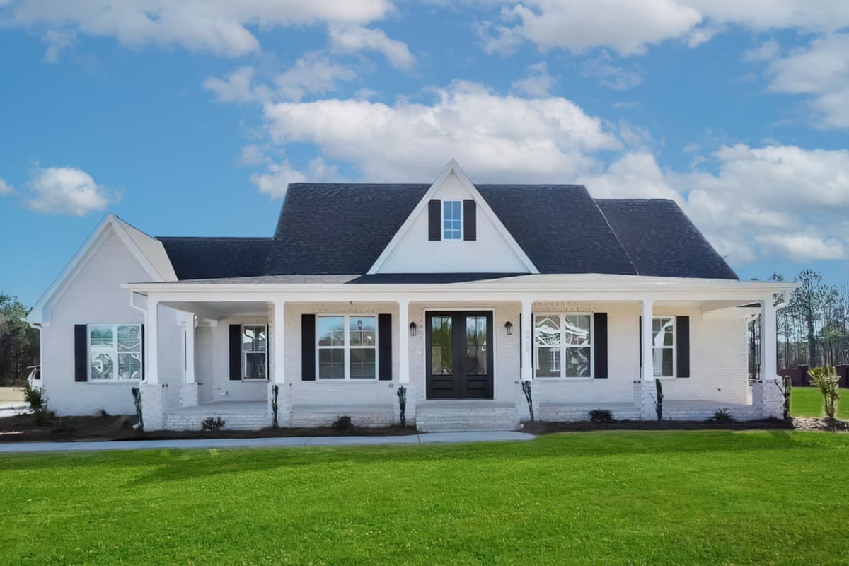 Plan 56510SM - Farmhouse with Home Office and Wraparound Porch - 2085 Sq Ft - Architectural Designs