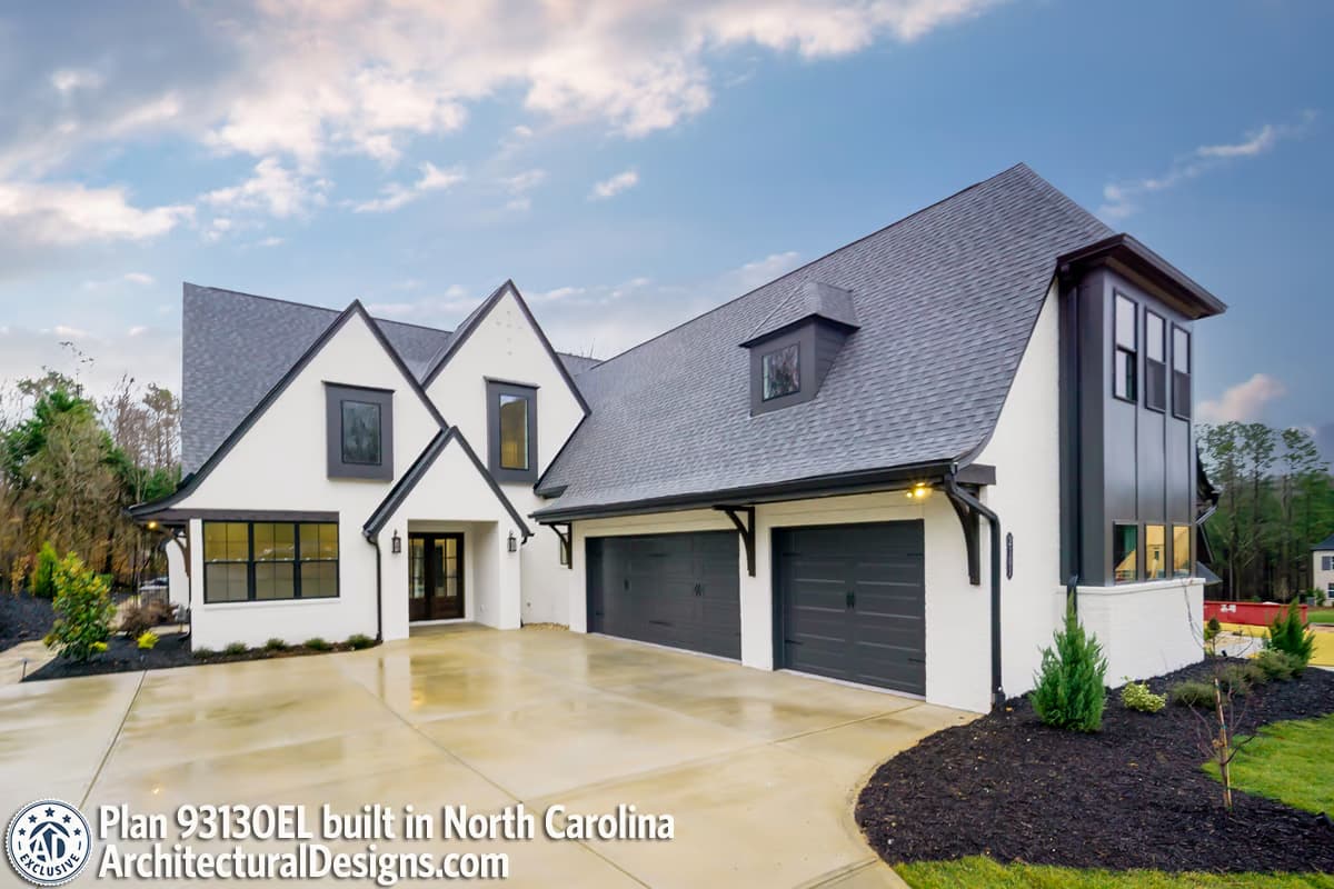 House Plan 93130EL comes to life in North Carolina! Exclusive Two-Story House Plan with Main-level Master | client build albums