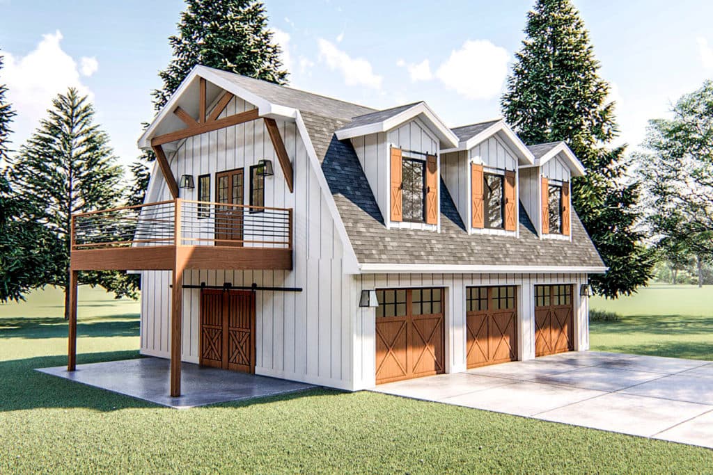 Modern Barn-like Garage Apartment Plan 62766DJ