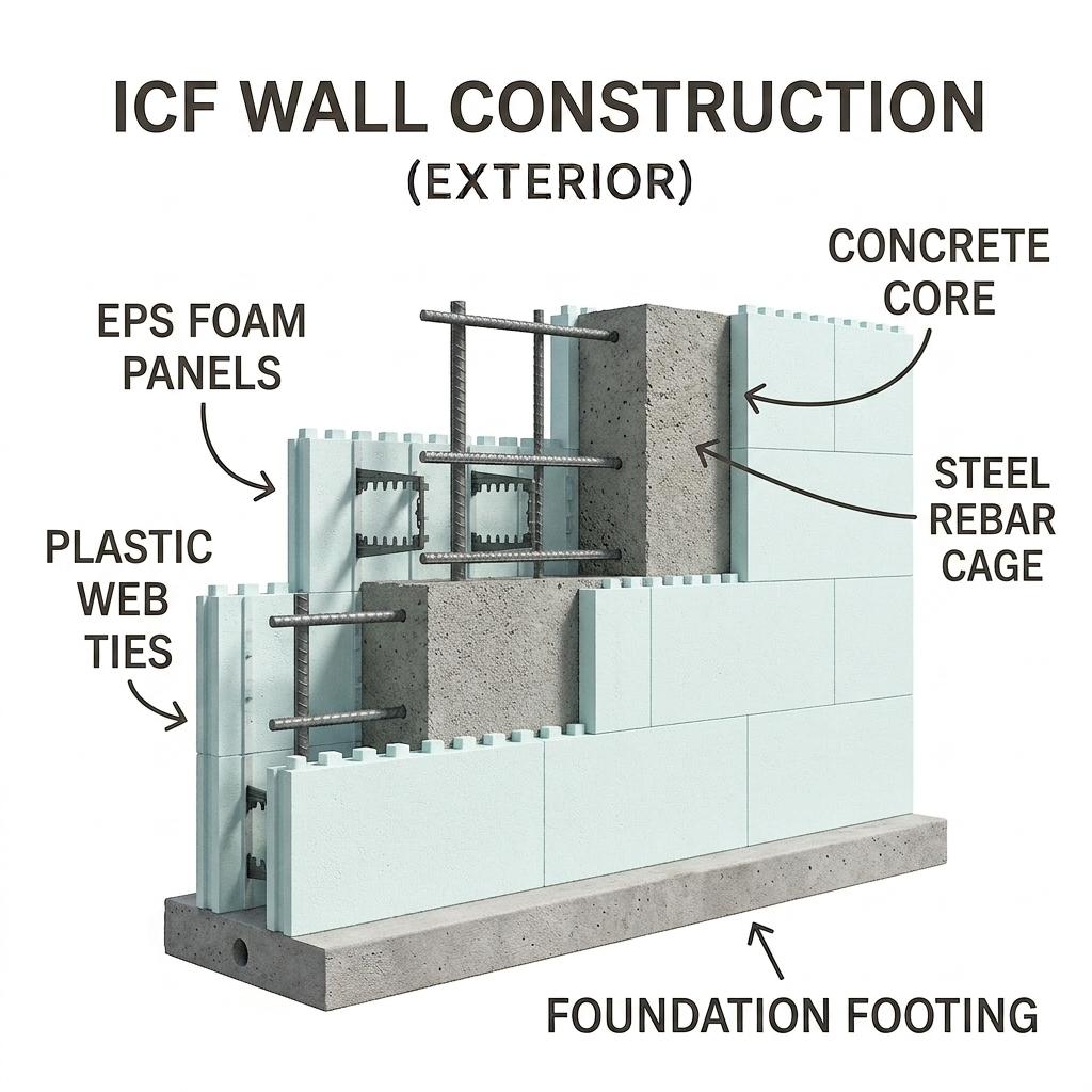 ICF Wall Construction Diagram – Insulated Concrete Forms