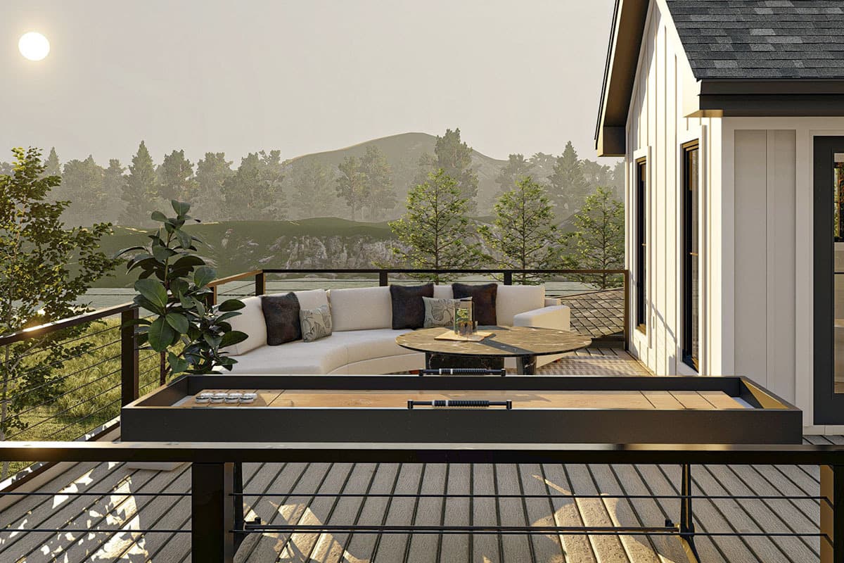 Farmhouse Balcony Over Garage looking at mountains