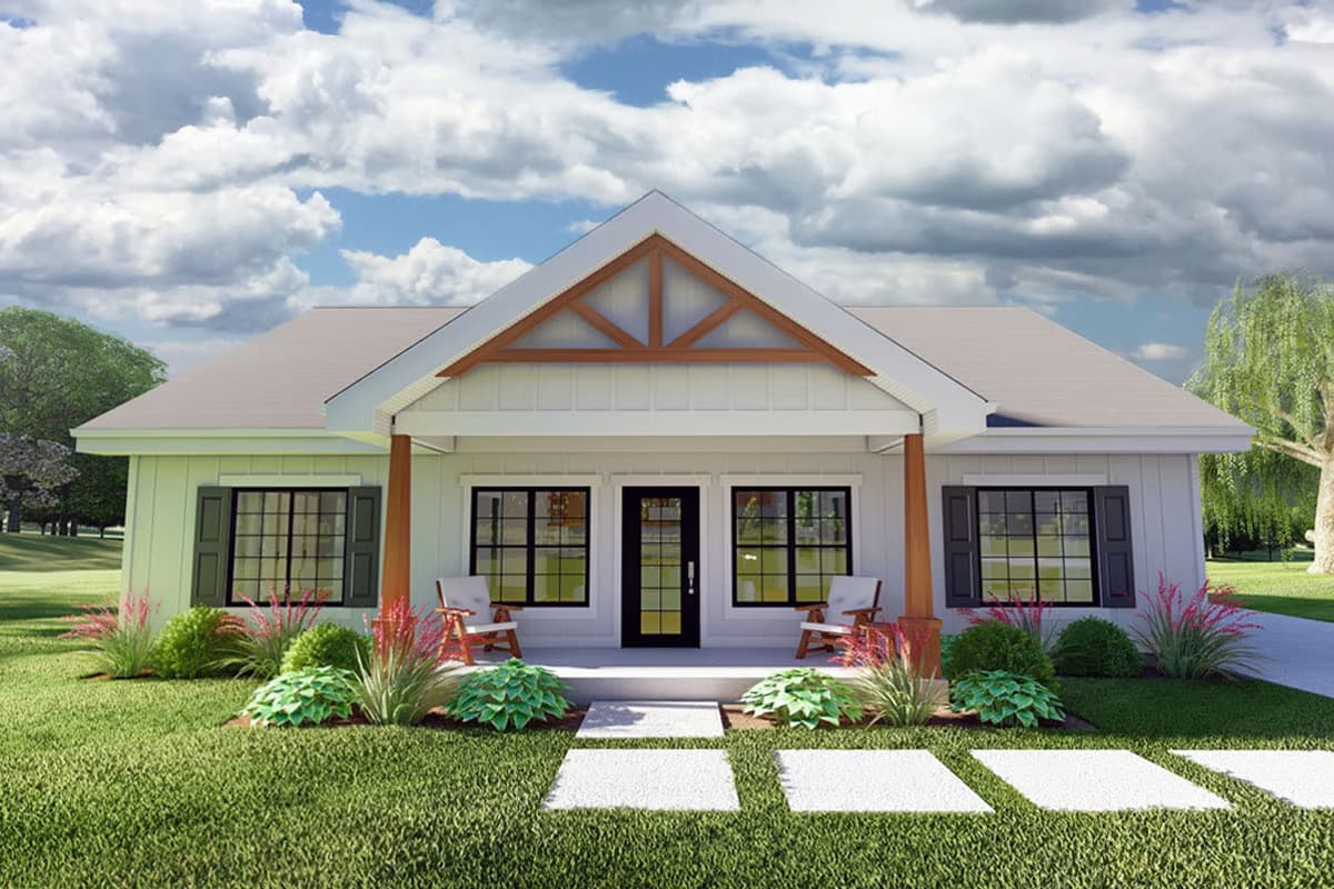 Plan 67833MG
Single-Story Craftsman House Plan with Home Office - 1496 Sq Ft