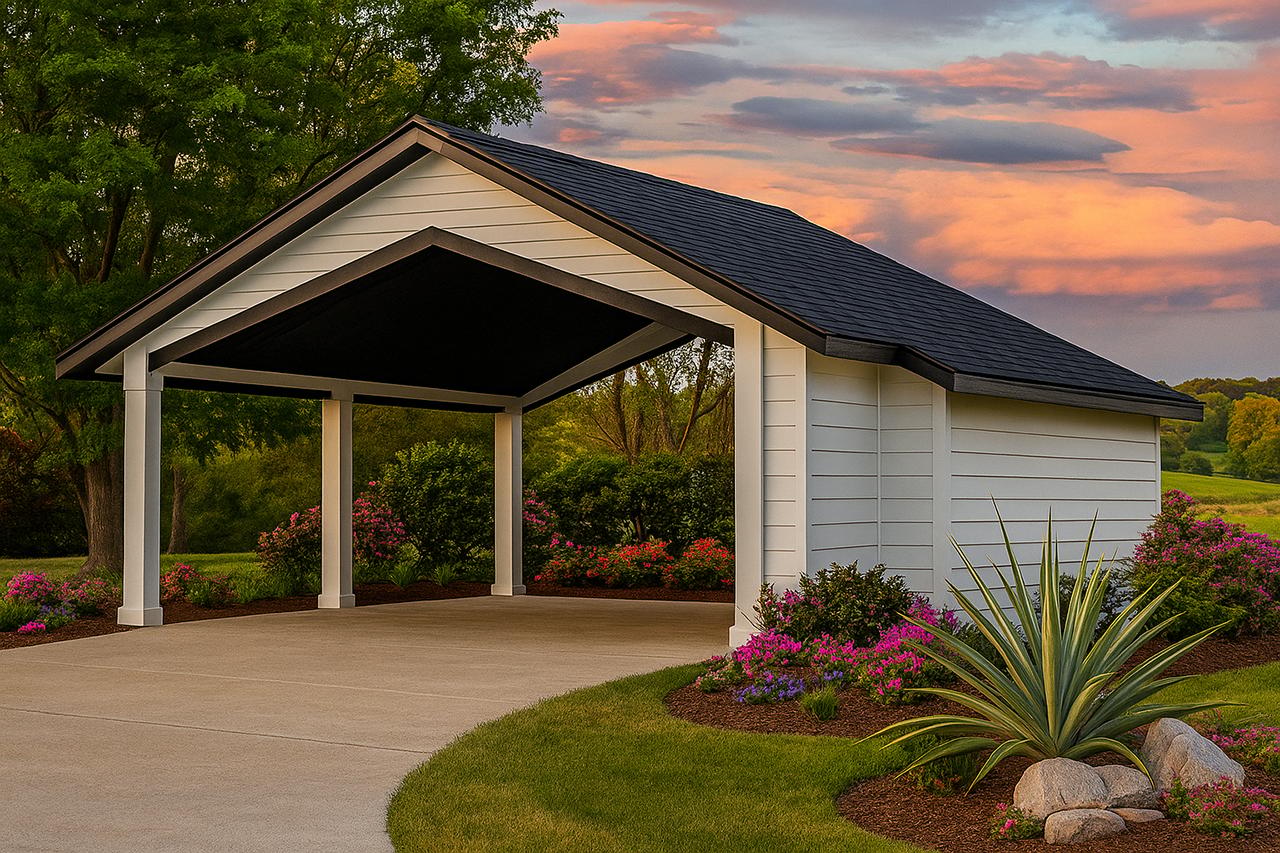 Modern Farmhouse 2-Car Carport Plan 720165DA With Storage