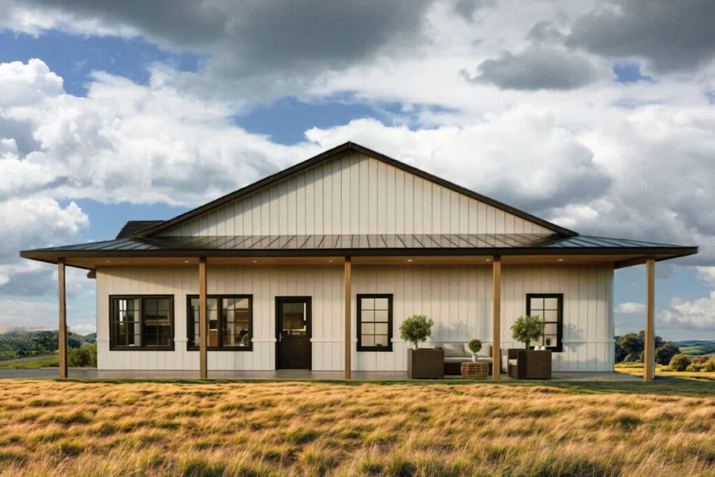 Plan 600000PDZ
EXCLUSIVE
One-Story Barndominium House Plan with 4 Bedrooms - 2552 Sq Ft