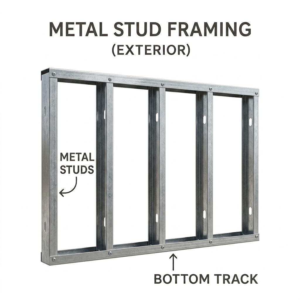 Metal Stud Wall Framing Diagram – Exterior Steel Framing