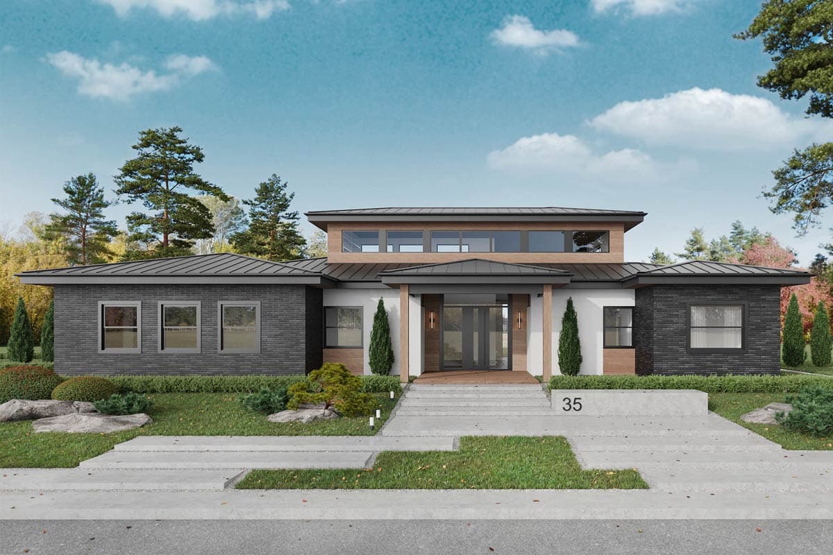 242006TRU - Modern Mid-Century House Plan