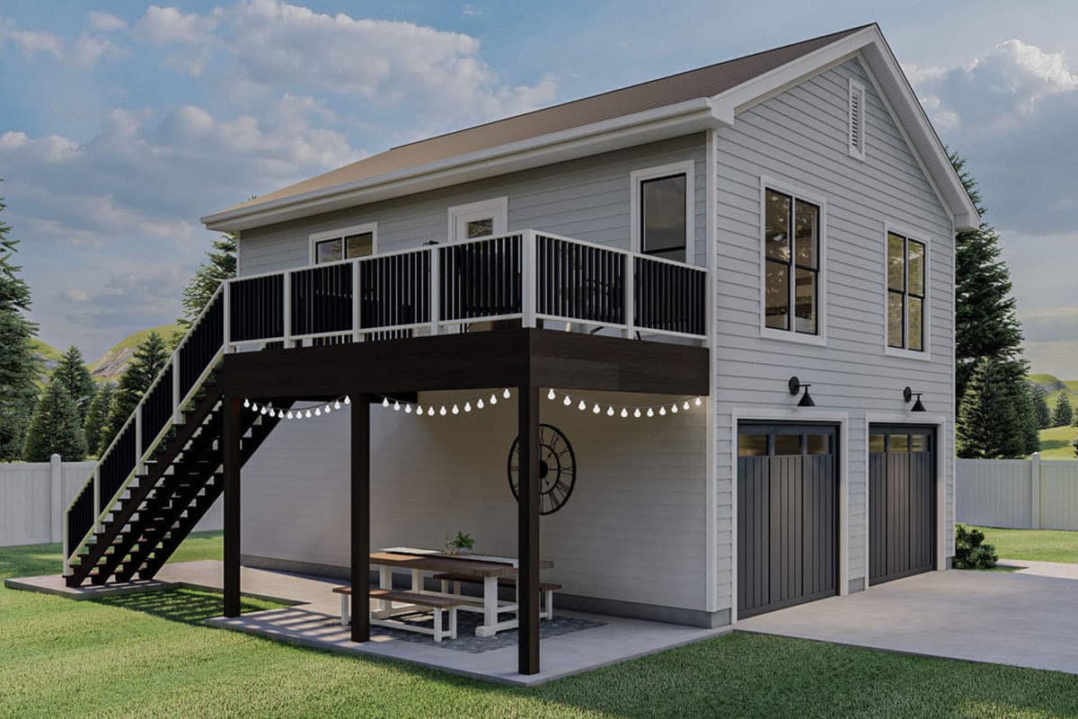 above garage apartment house plan