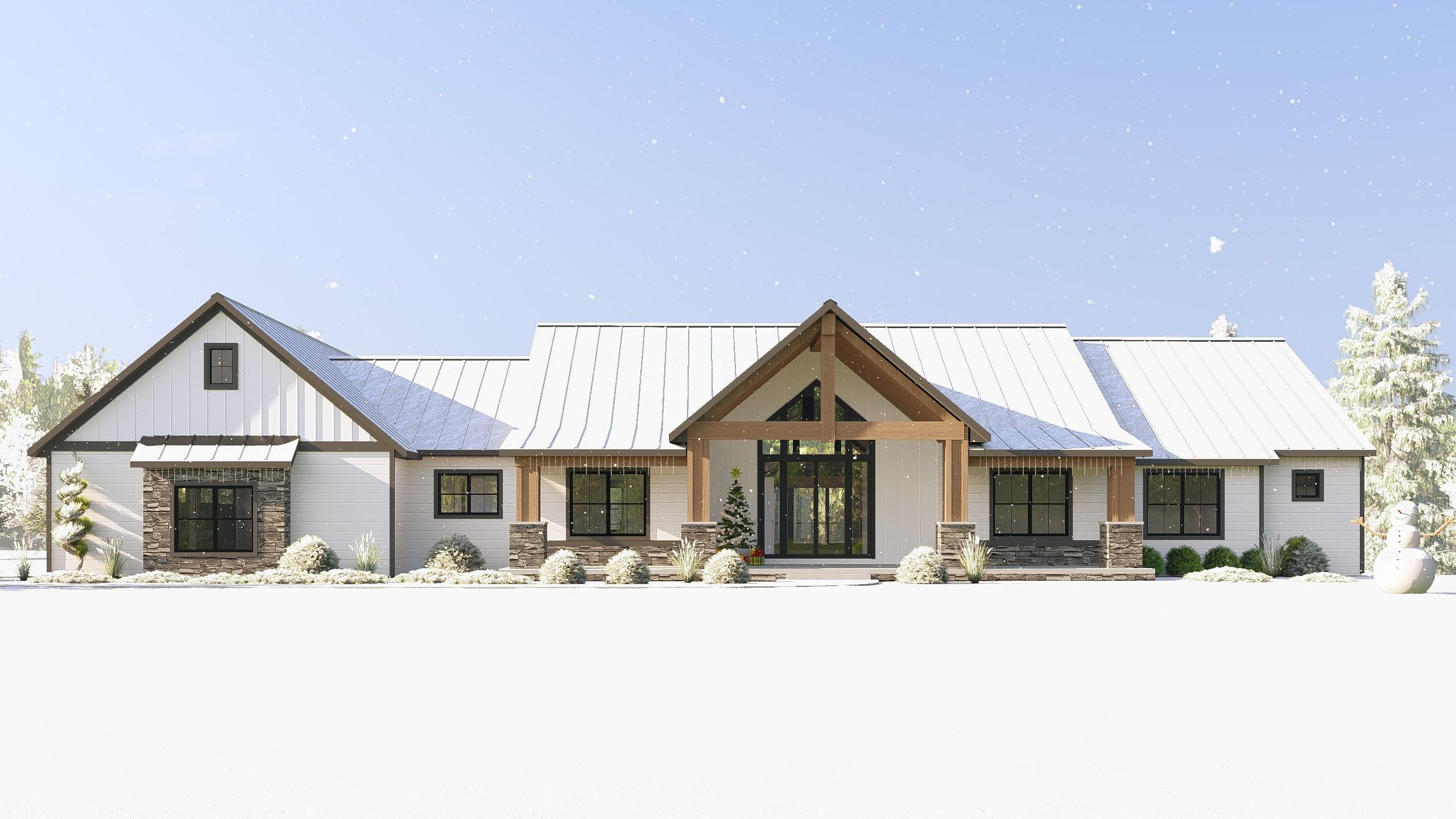 Plan 135255GRA
Mountain Ranch House Plan with Spectacular Rear Views - 2489 Sq Ft